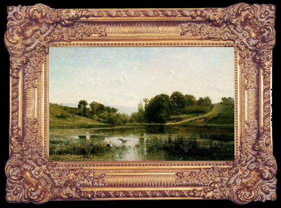 framed  Charles-Francois Daubigny Landscape at Gylieu (mk09), Ta024